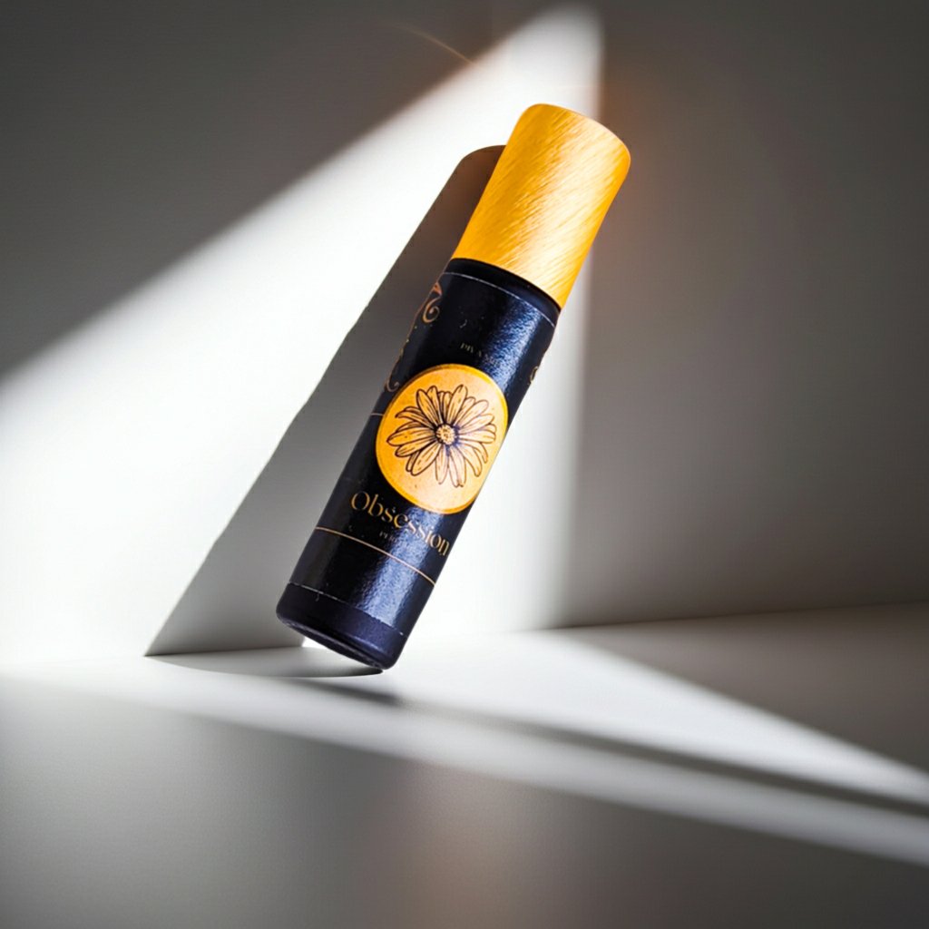 Black and yellow tube with a brand logo on a gray background