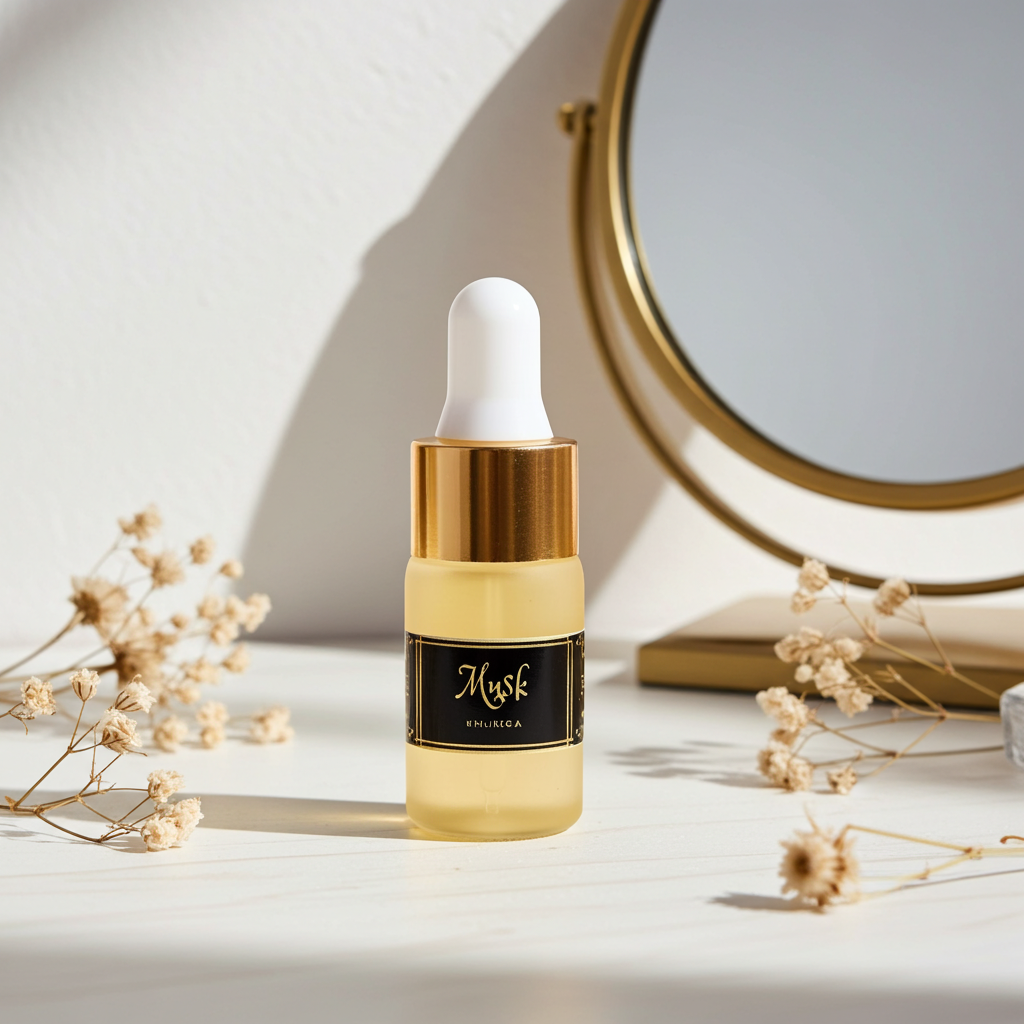 Gold and black dropper bottle labeled &
